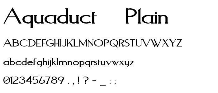 Aquaduct    Plain font